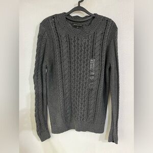 NWT Banana Republic Charcoal Gray Cable Knit Sweater